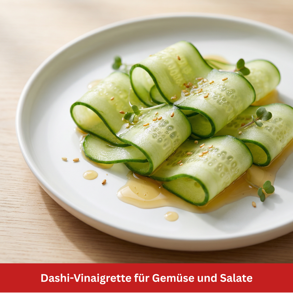 Dashi-Vinaigrette für Gemüse und Salate Stillife