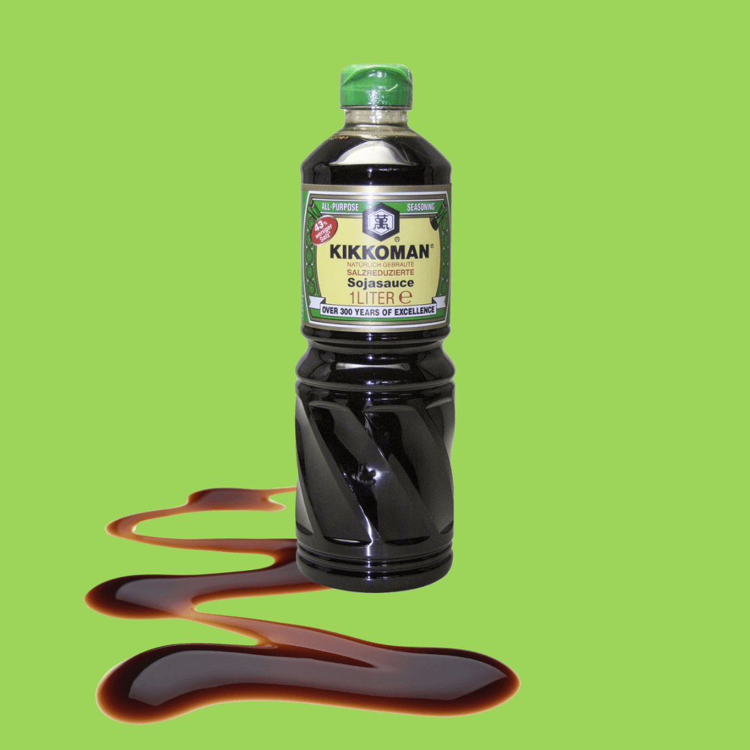 3-pack Kikkoman soy sauce reduced salt 975 ml