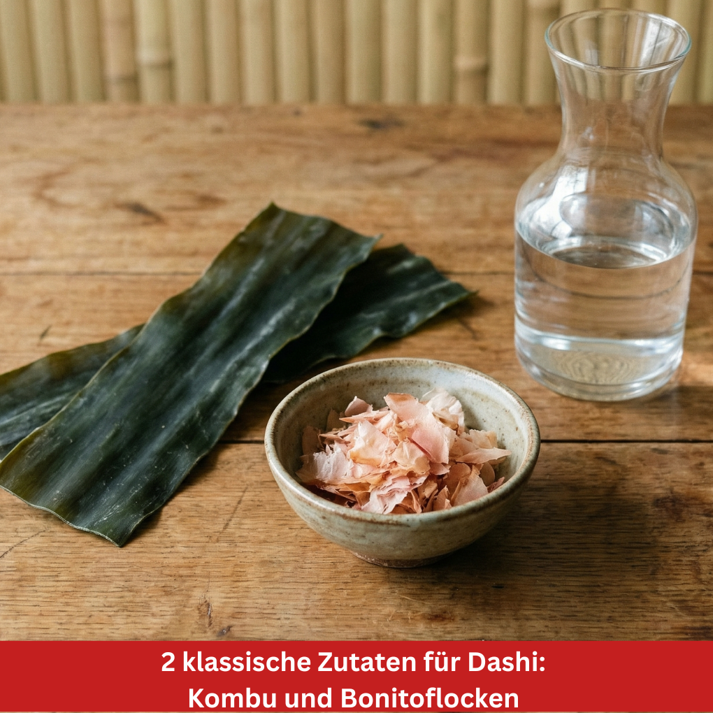 Kombu und Bonitoflocken Zutaten für Dashi Stillife