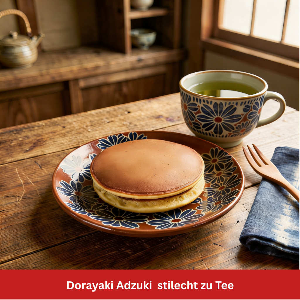 Dorayaki Adzuki zu Tee Stillife
