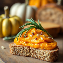 Lade das Bild in den Galerie-Viewer, Brot mit Kürbis-Sesam-Aufstrich Stillife
